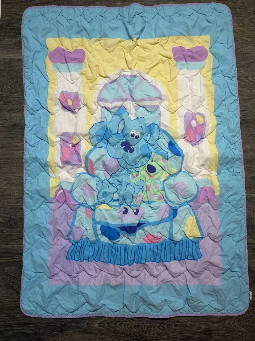 Blues Clues Nick Jr Kids Quilt Blanket 2000 Soft Cotton Baby Bedding Kids VTG